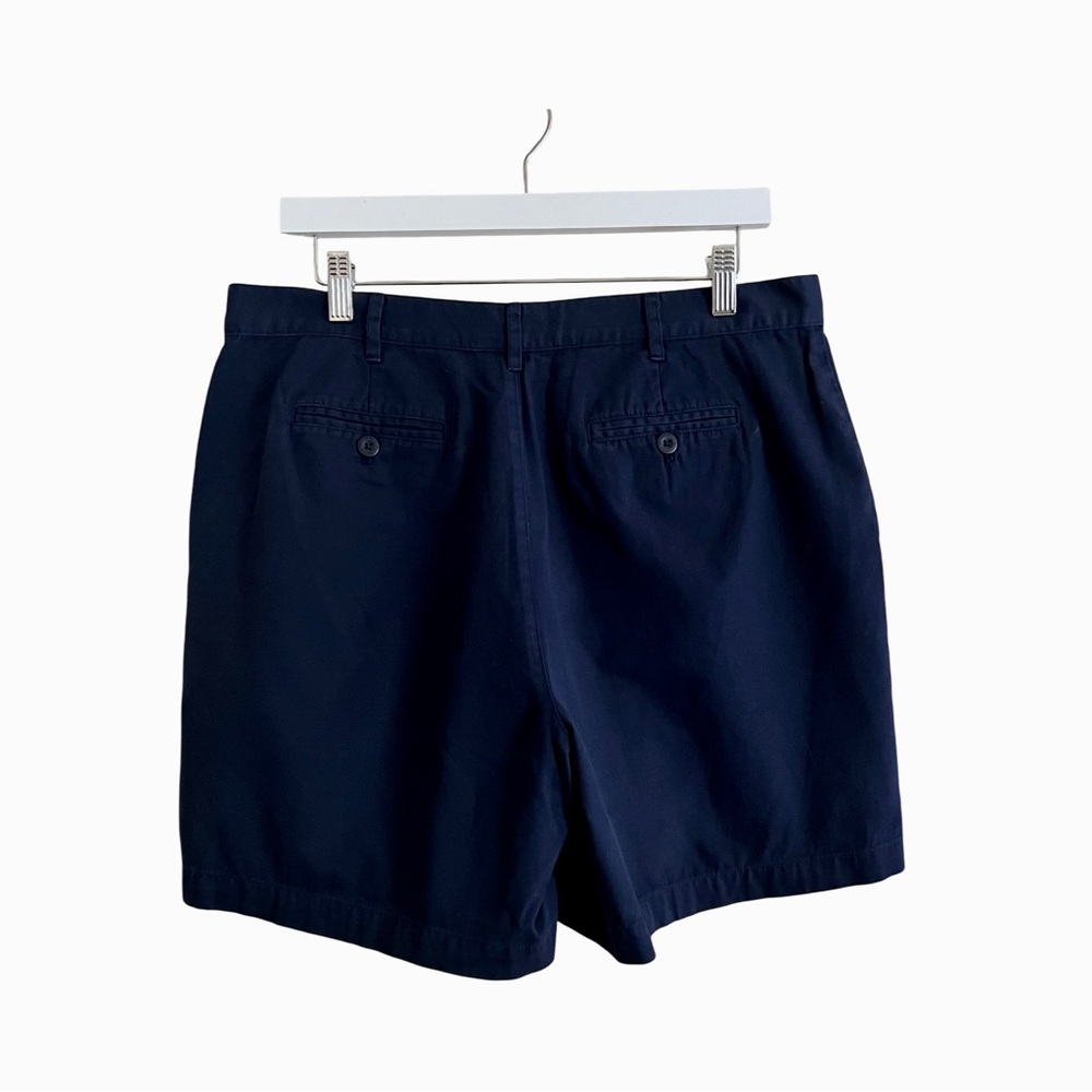 Lauren Ralph Lauren Women’s Navy Blue Shorts 100% Cotton Flat Front Size 14 - Picture 3 of 4
